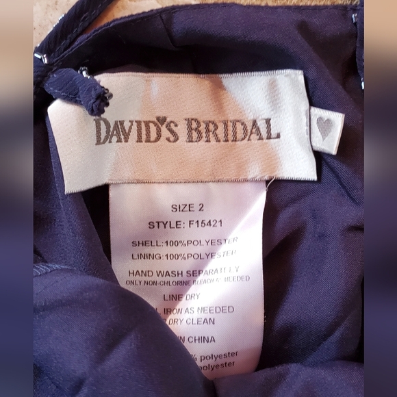 David's Bridal Navy Women's Dress size 2 - Picture 5 of 7